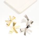 Wholesale silver Gold Dipped Metal Bow Post Drop Earrings Silver Gold Dipped L