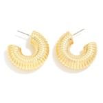 Wholesale silver Gold Dipped Chunky Ribbed Hoop Earrings Silver Gold Dipped D