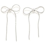 Wholesale silver Gold Dipped Snake Chain Bow Post Drop Earrings Silver Gold Dipp