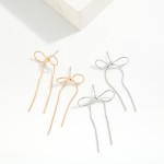 Wholesale silver Gold Dipped Snake Chain Bow Post Drop Earrings Silver Gold Dipp