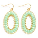 Wholesale beaded Oval Drop Earrings L