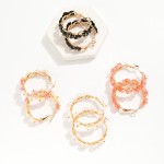 Wholesale iridescent Flower Beaded Hoop Earrings D