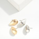 Wholesale textured Metal Teardrop Earrings L