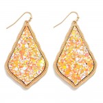 Glitter Teardrop Drop Earrings 

- Approximately 2" L