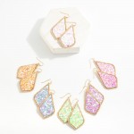 Glitter Teardrop Drop Earrings 

- Approximately 2" L