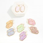 Wholesale long Glitter Hexagon Drop Earrings L