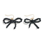 Wholesale braided Raffia Bow Drop Earrings L