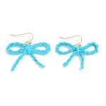 Wholesale braided Raffia Bow Drop Earrings L