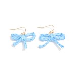 Wholesale braided Raffia Bow Drop Earrings L