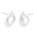 Metal Tone Teardrop Post Drop Earrings 

- Approximately .75" L