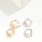 Wholesale dainty Rounded Square Hinged Huggie Hoop Earrings D