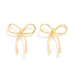 Metal Wire Bow Stud Earrings

- Approximately .75" L