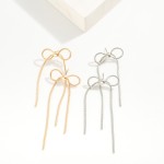 Wholesale long Metal Snake Chain Bow Post Drop Earrings L