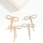 Wholesale rhinestone Bow Post Drop Earrings Rhinestone Tassels L