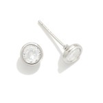 Wholesale gold Dipped Cubic Zirconia Stud Earrings L Sterling Silver Post