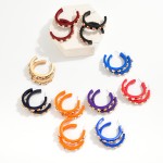 Wholesale star Studded Game Day Acetate Hoop Earrings D
