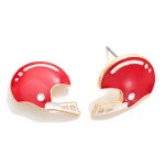 Wholesale painted Metal Football Helmet Stud Earrings L