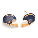 Wholesale painted Metal Football Helmet Stud Earrings L