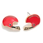 Wholesale painted Metal Football Helmet Stud Earrings L