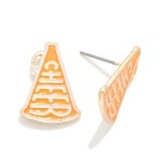 Wholesale enamel Metal Game Day Mega Phone Cheer Stud Earrings W