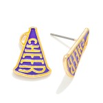 Wholesale enamel Metal Game Day Mega Phone Cheer Stud Earrings W