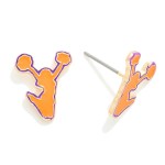 Wholesale enamel Metal Cheerleader Game Day Stud Earrings L