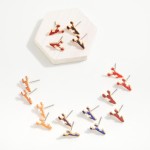 Wholesale enamel Metal Cheerleader Game Day Stud Earrings L