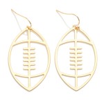 Wholesale metal Football Outline Drop Earrings L