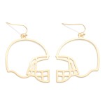 Wholesale metal Football Helmet Outline Drop Earrings L