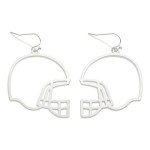 Wholesale metal Football Helmet Outline Drop Earrings L