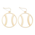 Wholesale metal Baseball Outline Drop Earrings L