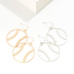 Wholesale metal Baseball Outline Drop Earrings L