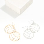 Wholesale metal Volleyball Outline Drop Earrings L