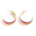 Wholesale painted Metal Game Day Hoop Earrings D
