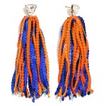 Wholesale long Sequin Tassel Game Day Drop Earrings Rhinestone Stud Posts L