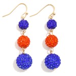 Wholesale linked Game Day Rhinestone Beaded Drop Earrings L