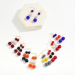 Wholesale linked Game Day Rhinestone Beaded Drop Earrings L