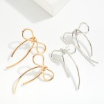 Wholesale metal Wire Bow Earrings L