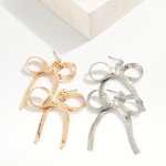 Wholesale metal Herringbone Chain Bow Drop Earrings L
