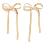 Wholesale long Metal Herringbone Chain Bow Earrings L