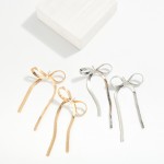 Wholesale long Metal Herringbone Chain Bow Earrings L