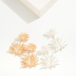 Wholesale linked Metal Star Burst Drop Earrings Rhinestone Details L