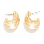 Wholesale metal Ridged Tapered Curl Hoop Earrings L