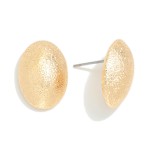 Wholesale textured Metal Oval Stud Earrings L
