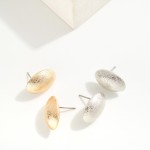 Wholesale textured Metal Oval Stud Earrings L