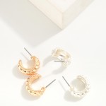 Wholesale metal Twisted Rope Huggie Hoop Earrings D