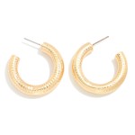Wholesale dimpled Metal Hoop Earrings D
