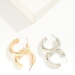 Wholesale dimpled Metal Hoop Earrings D