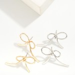Wholesale metal Bow Post Drop Earrings L