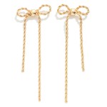 Wholesale brass Rope Chain Bow Drop Earrings Brass Base L